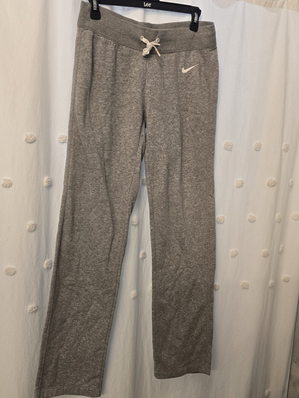 Nike Gray Womens Drawstring Sweatpants with Swoosh Size Small